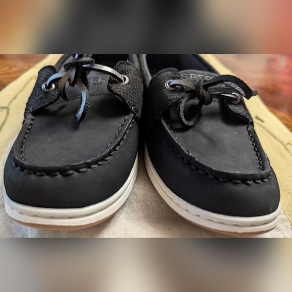 Sperry Shoes - Sperry Women's Lace up Boat Shoes Black Size 9.5 Excellent MSRP $79